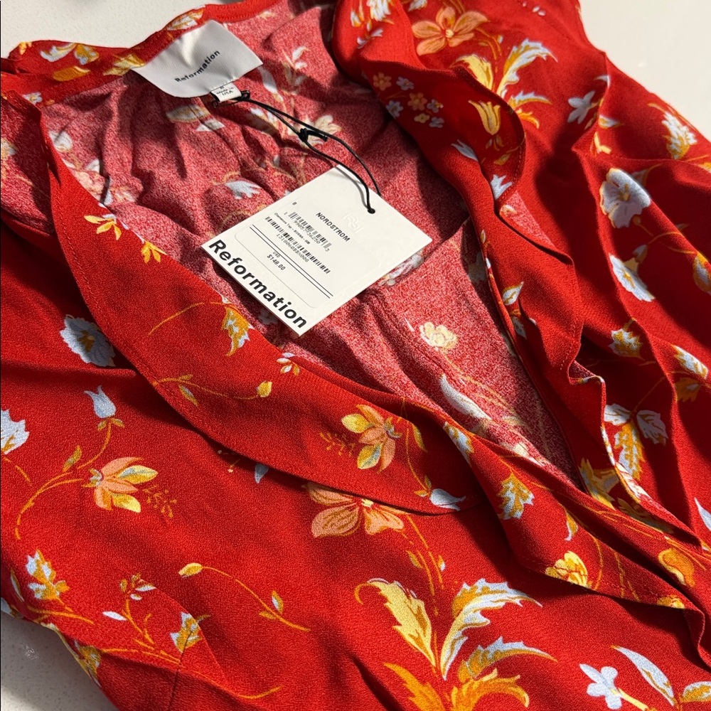 Reformation Floral Clemence Wrap Blouse in floral - Picture 8 of 8